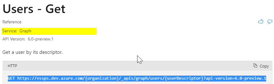 獲取 Azure SDK 的 githttpclient 中不存在的用戶 ADO Api
