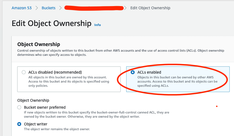 是否可以在禁用 ACL 的情況下使用 aws_s3?