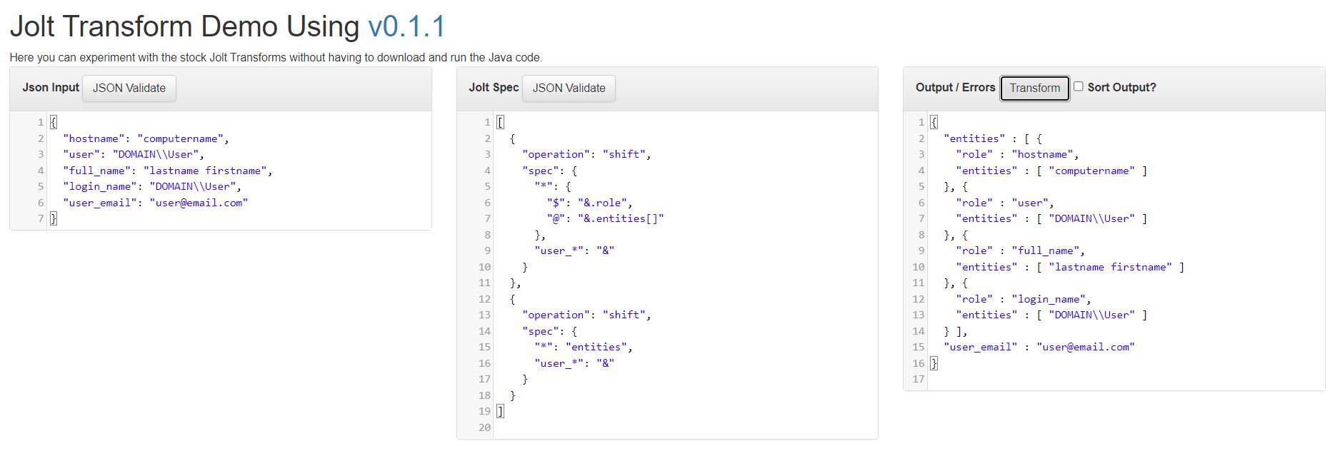 使用 Jolt 使用鍵中的值創建帶有硬編碼鍵和值的 JSON 陣列