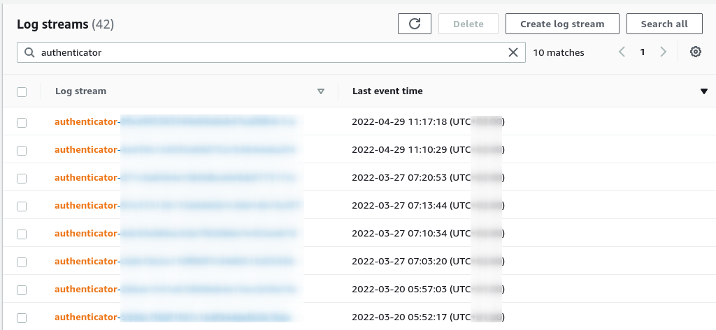 EKS 控制平面組件的許多意外 CloudWatch 日志流