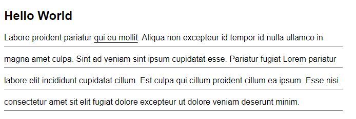 有沒有辦法讓每一行的css下劃線？[復制]