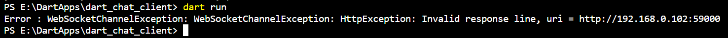 無法使用 Dart 客戶端連接 Python Websocket 服務器