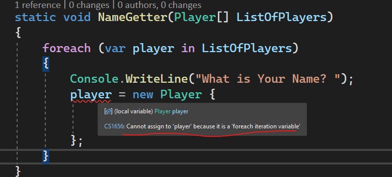 如何在 foreach 回圈中從 Console.ReadLine() 設定字串屬性?