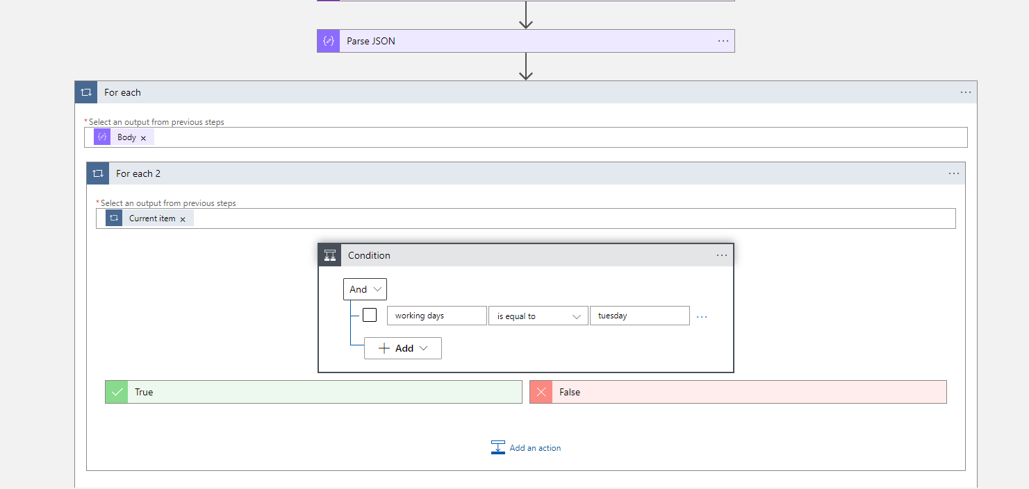 如何在 Azure Logic App 中實作這種條件？