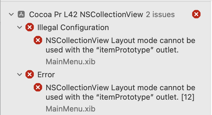 為什么 macOS 12 上的 NSCollectionView 和 Xcode 13 上的 Objective-C 不起作用?