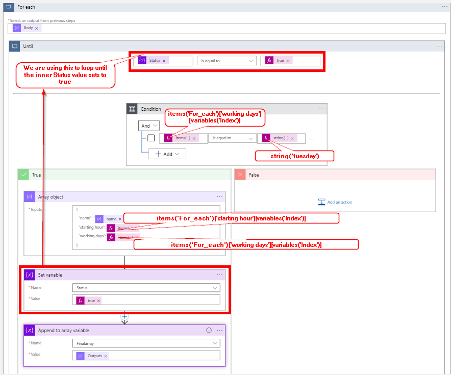 如何在 Azure Logic App 中實作這種條件？