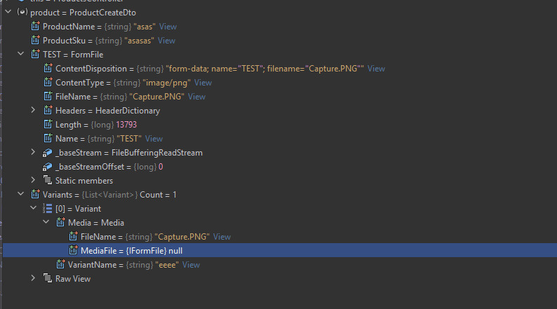 FormData IFormFile 為空