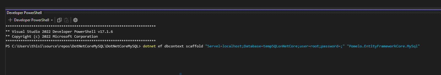 如何使用 Entity Framework Core 連接到 MySQL 服務器