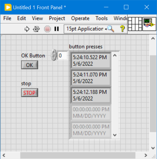 LabVIEW:每次按下按鈕時查看