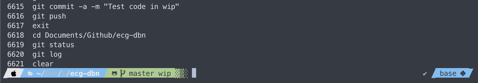 在 git commit 之后,push 然后命令列被改變