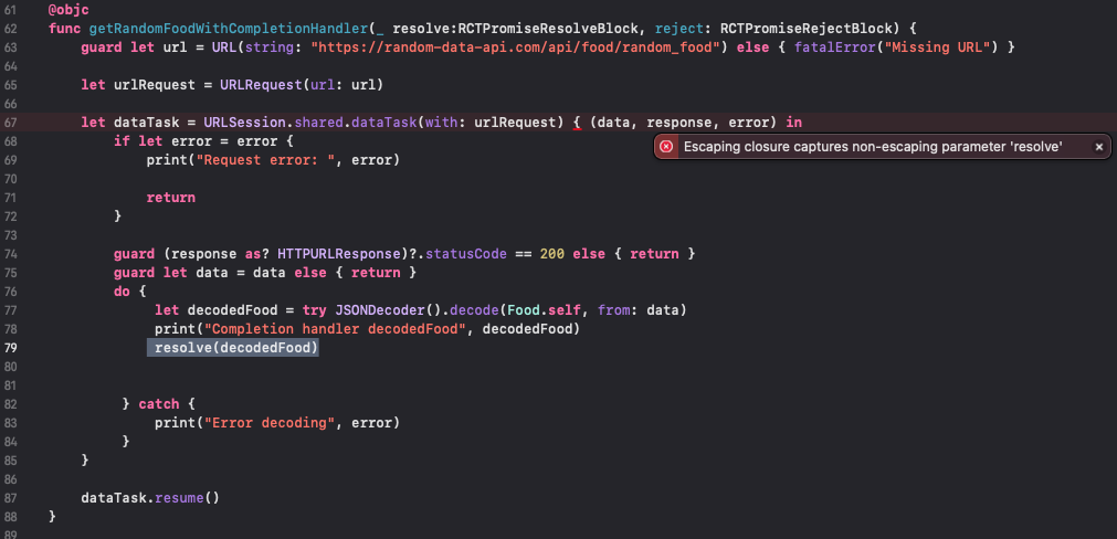React Native Swift 轉義閉包