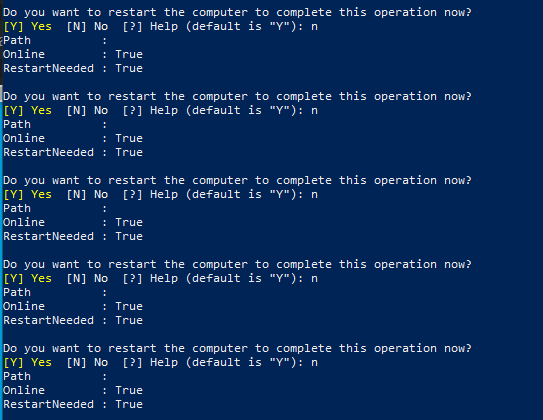 如何等到所有命令都執行完畢,然后才提示在 powershell 腳本中重新啟動您的 PC?