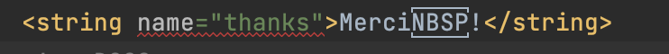 Android Studio strings.xml:'NBSP' 突然出現在我的 strings.xml 檔案中