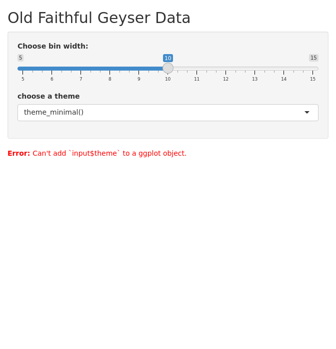 用戶選擇主題 R 閃亮的 ggplot