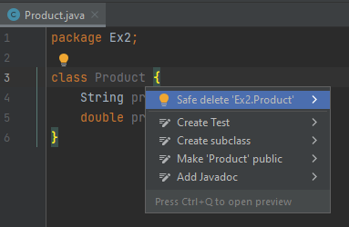 Intellij - 缺少基本意圖動作
