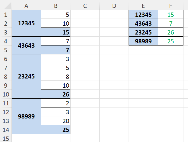 不同行數之間的 Excel 索引/vlookup