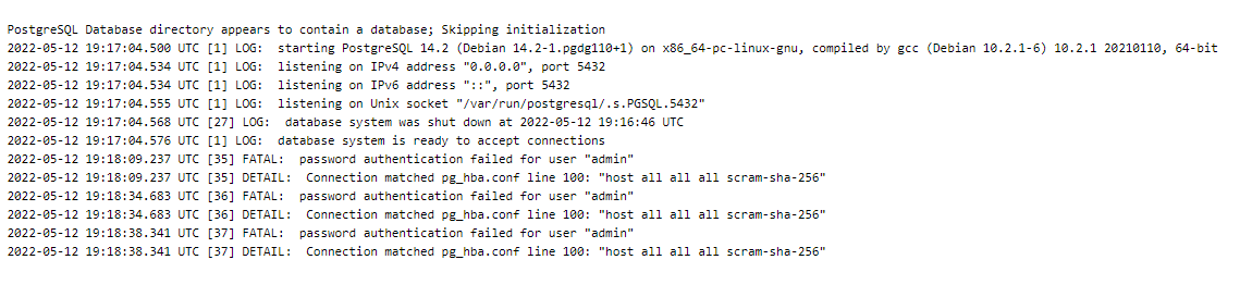 無法登錄 Postgres