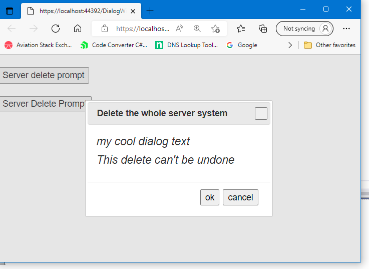 使用 jquery-confirm 確認框停止回發,似乎無法獲得回傳值(webform 專案)