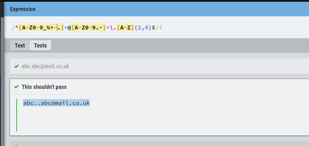 RegEx 用于只有一個特殊字符的電子郵件