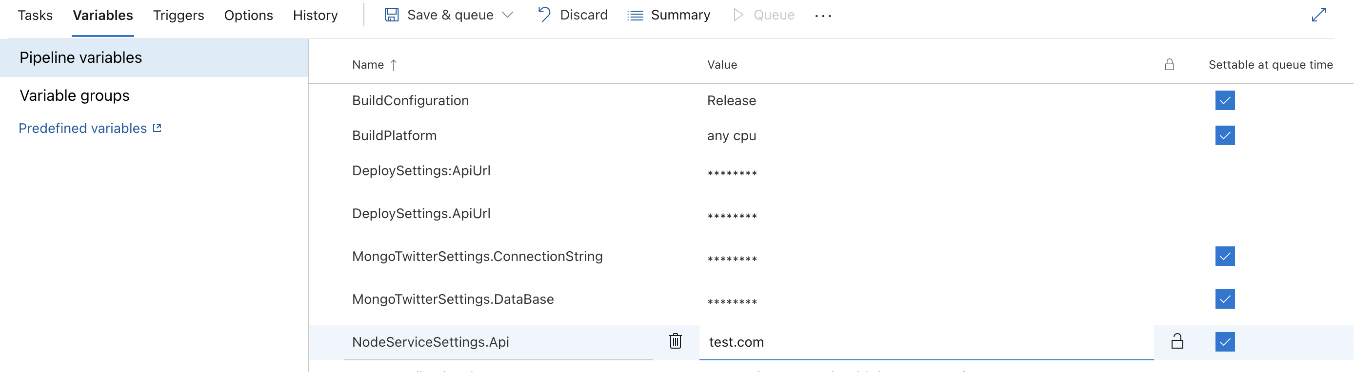如何在 Azure 管道中編輯 appsettings?