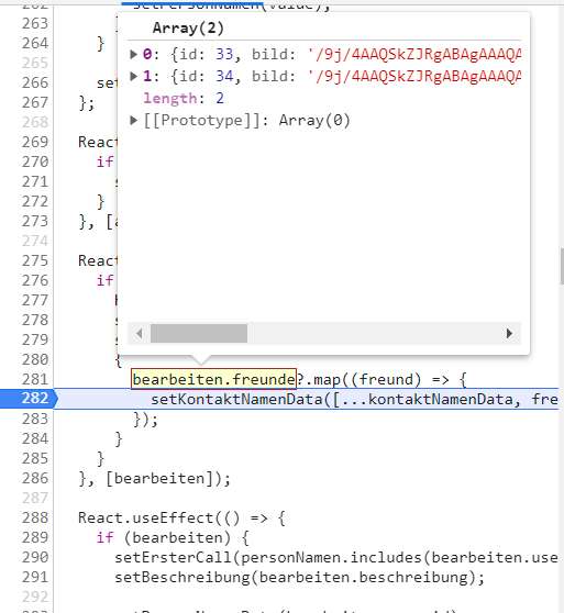 React useEffect 只取物件陣列中的最后一個元素