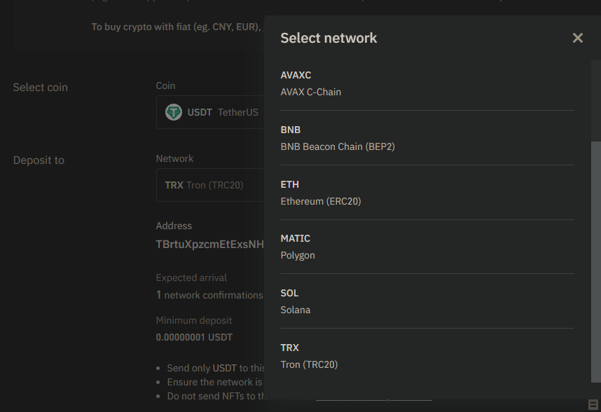 如何使用 Python 從我的 Binance Account vie API 獲取我的 Tron(TRC20) 地址
