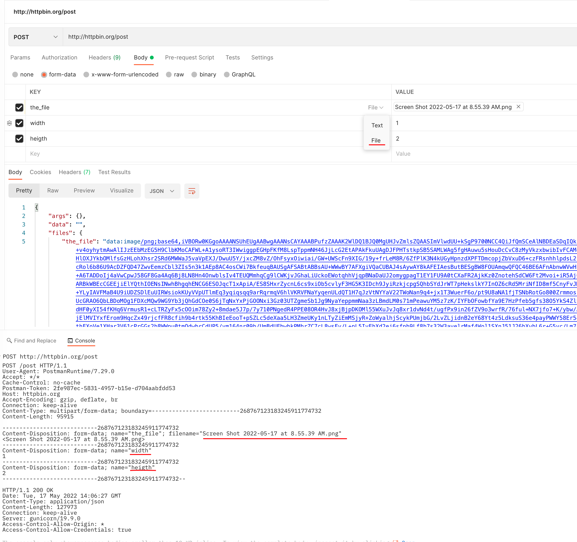 如何通過 Postman 的原始 JSON 發送檔案和資料