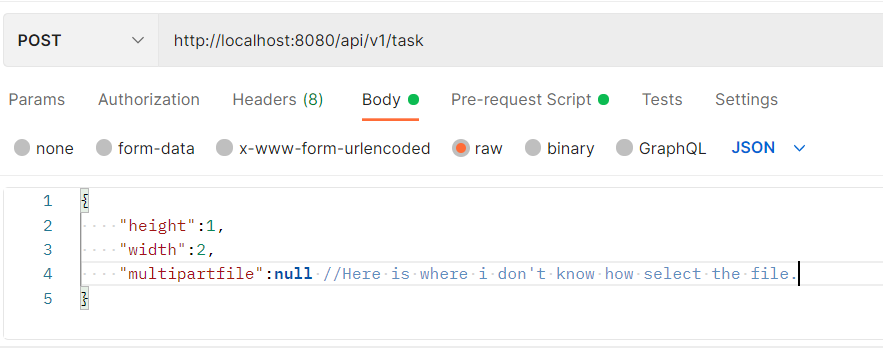 如何通過 Postman 的原始 JSON 發送檔案和資料