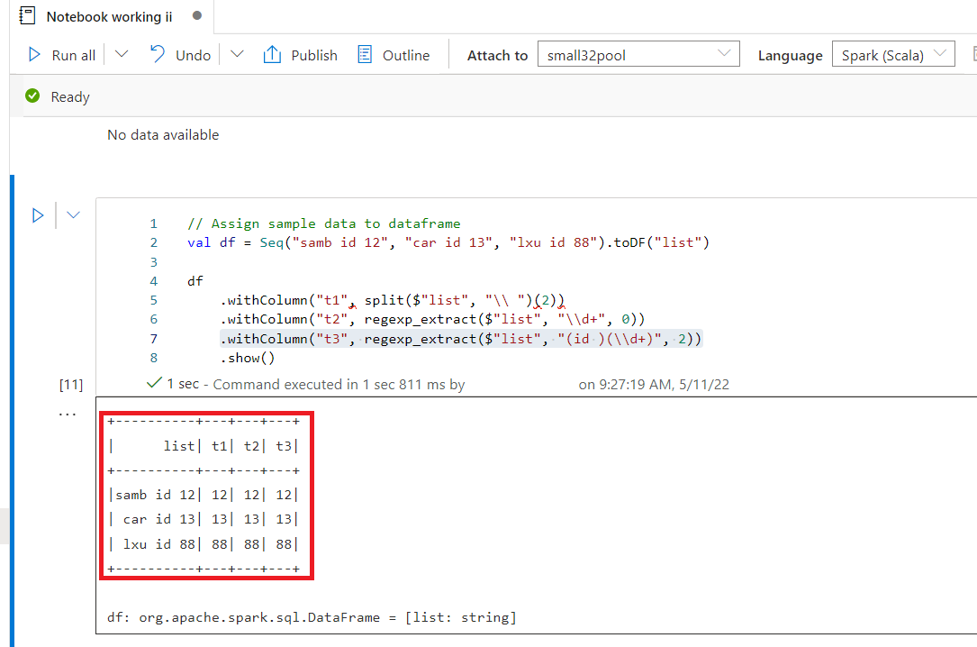 在 Spark Scala 中,如何使用 locate() 作為引數創建帶有 substring() 的列?