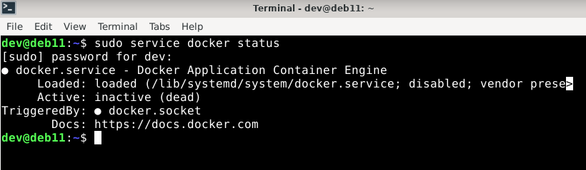 Docker 正在運行。Docker 桌面說“Docker 桌面停止...”