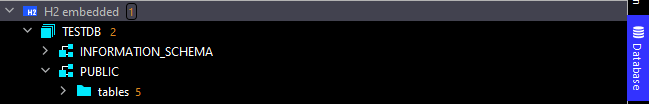 Intellij 嵌入式 H2 資料庫表不出現