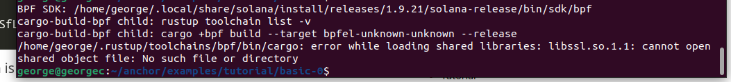 cargo build-bpf 在 ubuntu 上失敗