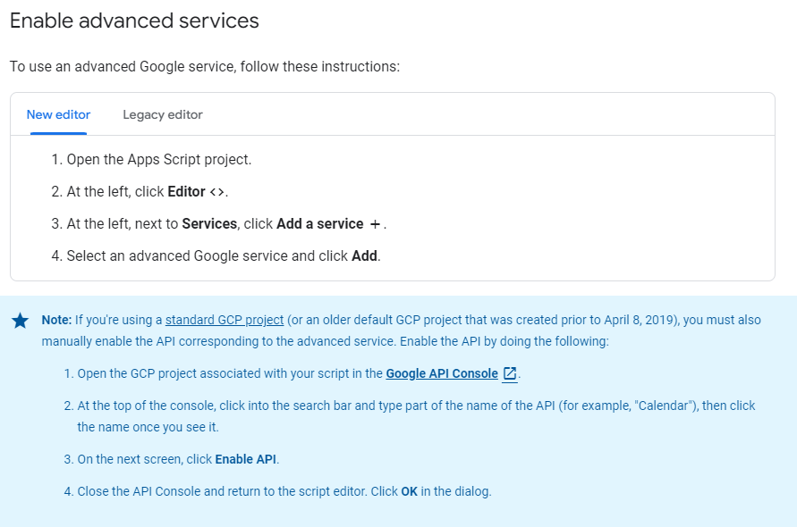 有沒有辦法通過 Apps 腳本來啟用 Sheet API?
