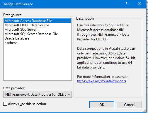 VB.NET 使用 Windows 默認 ODBC JET 驅動程式連接到 MDB 檔案