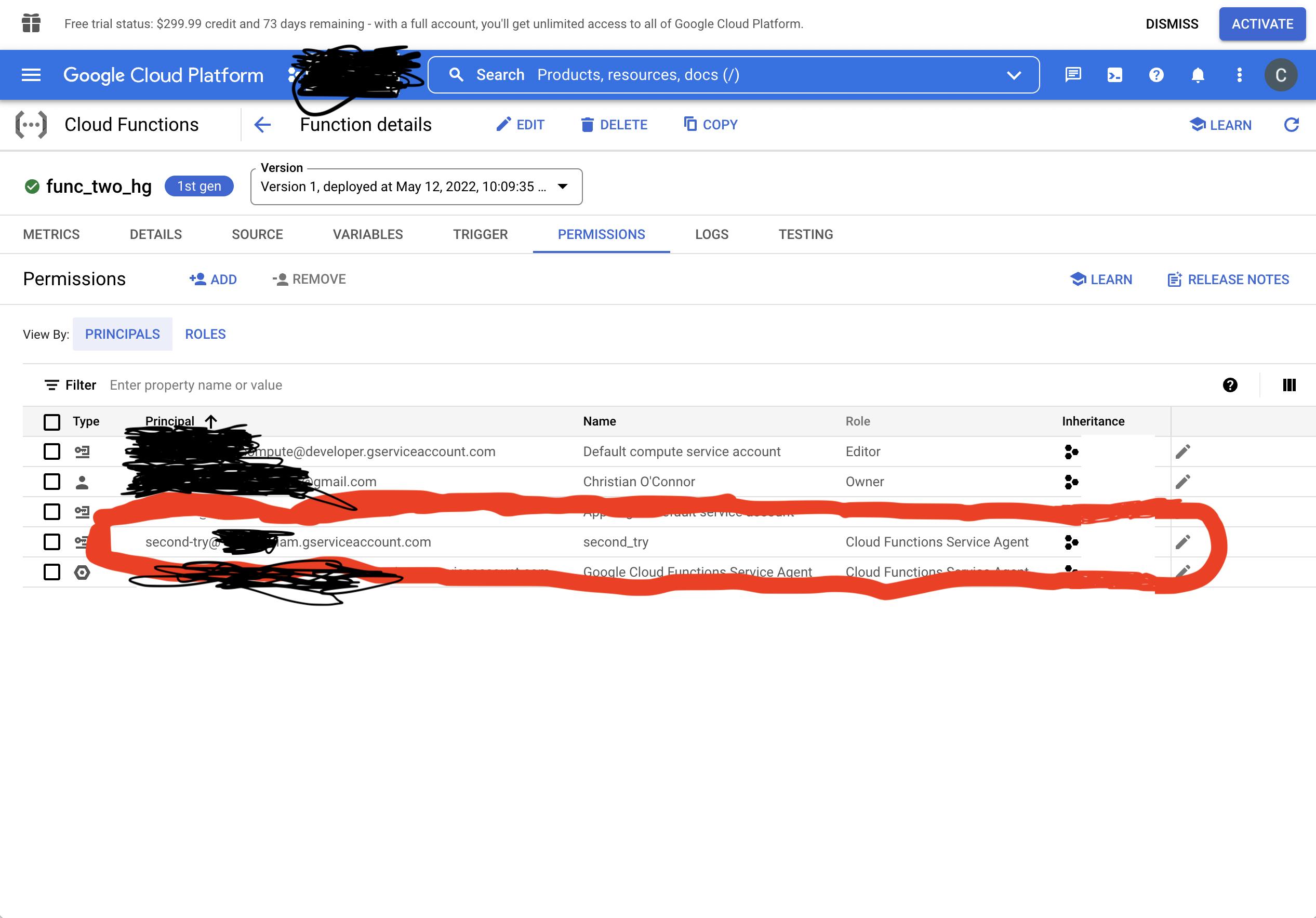 Google Cloud Platform Postman 僅通過主 Google 帳戶而不是服務帳戶呼叫函式