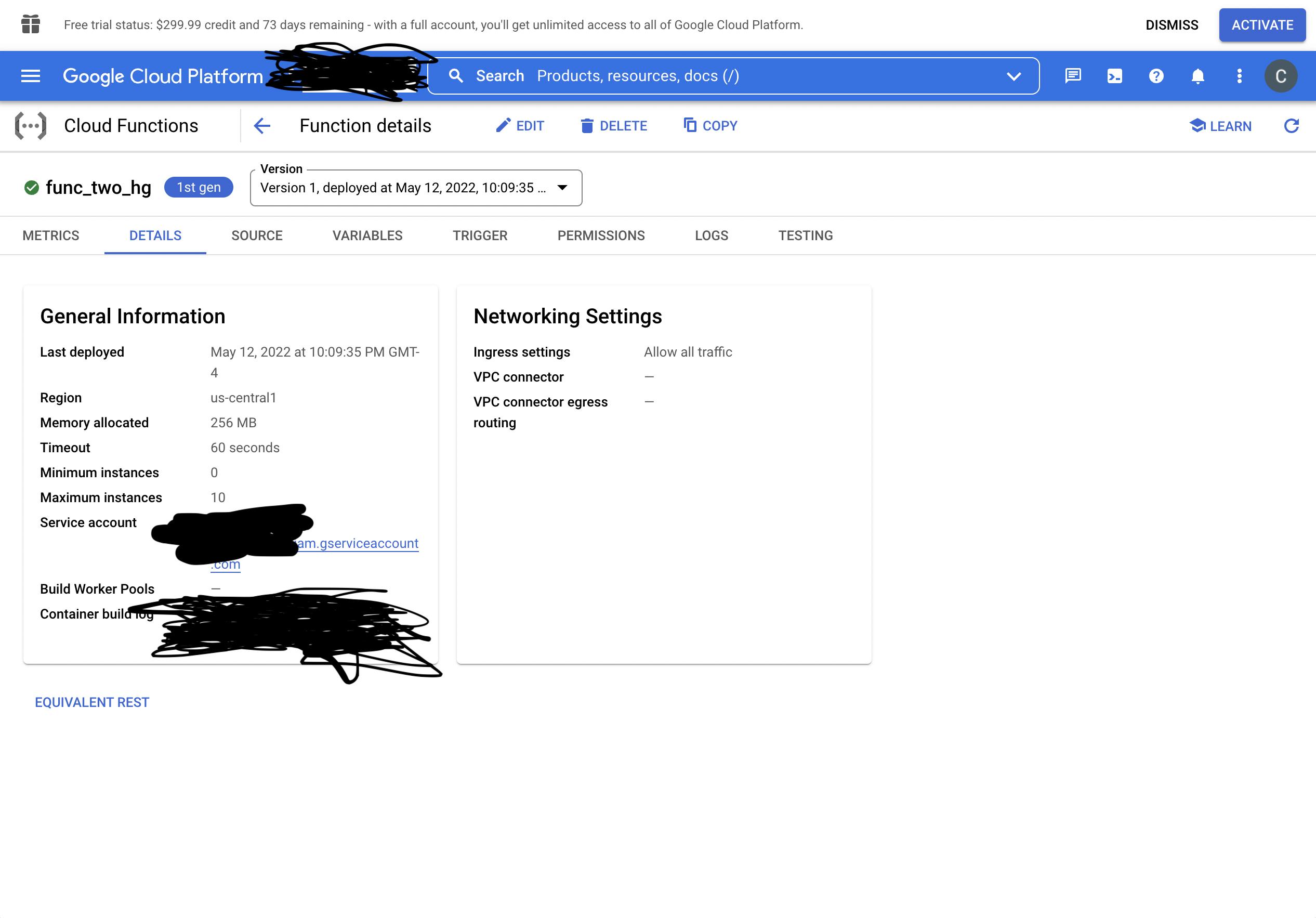 Google Cloud Platform Postman 僅通過主 Google 帳戶而不是服務帳戶呼叫函式