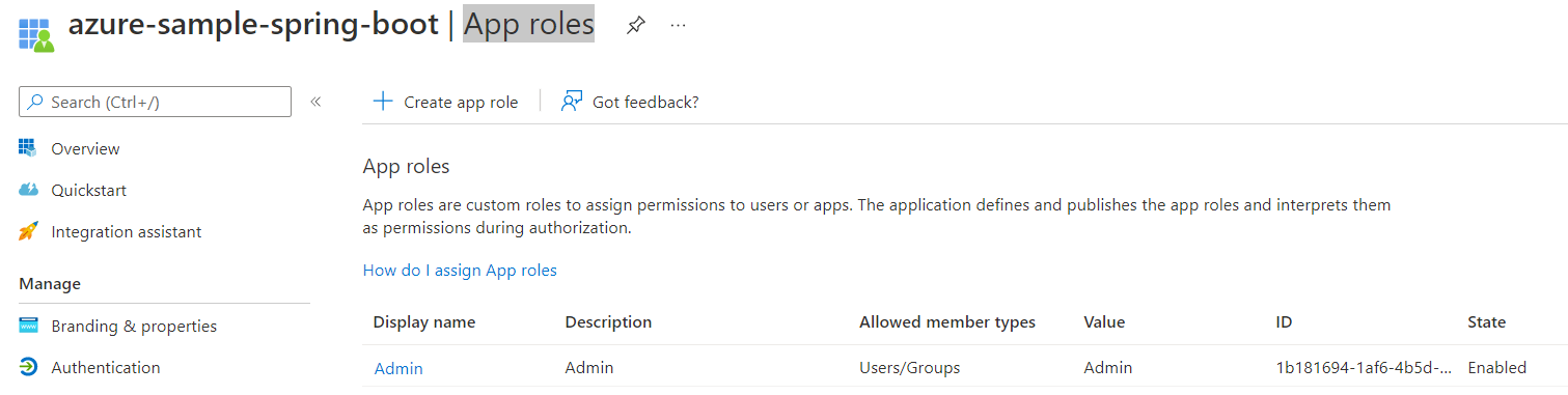 為什么在受 Azure AD 保護的 Spring Boot App 中將其稱為“APPROLE_Admin”而不是“Admin”