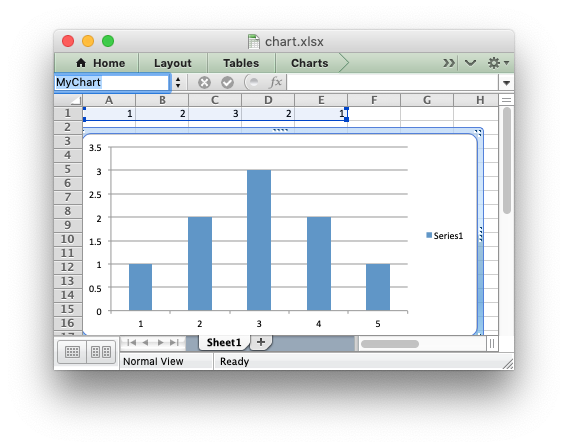 使用 XlsxWriter 分配 Excel 圖表物件名稱