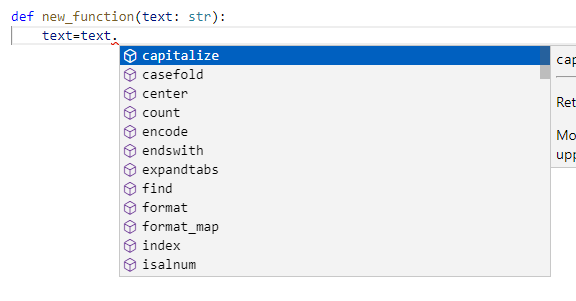 Visual Studio 代碼中的建議在 python 定義函式中不起作用