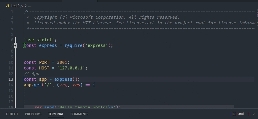 VSCode v1.67 中的“多行注釋”