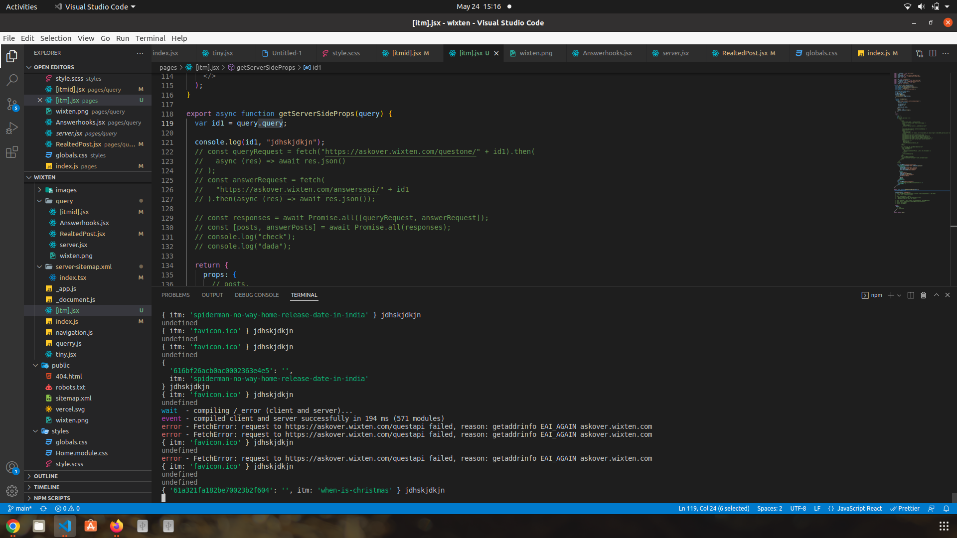 通過 Link 傳遞 id 到 getServerSideProps :next js