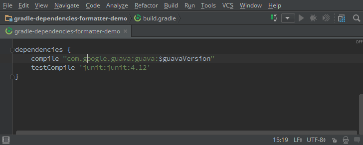 對于 IntelliJ,在 Gradle 中的依賴項的縮寫語法和標記語法之間進行轉換