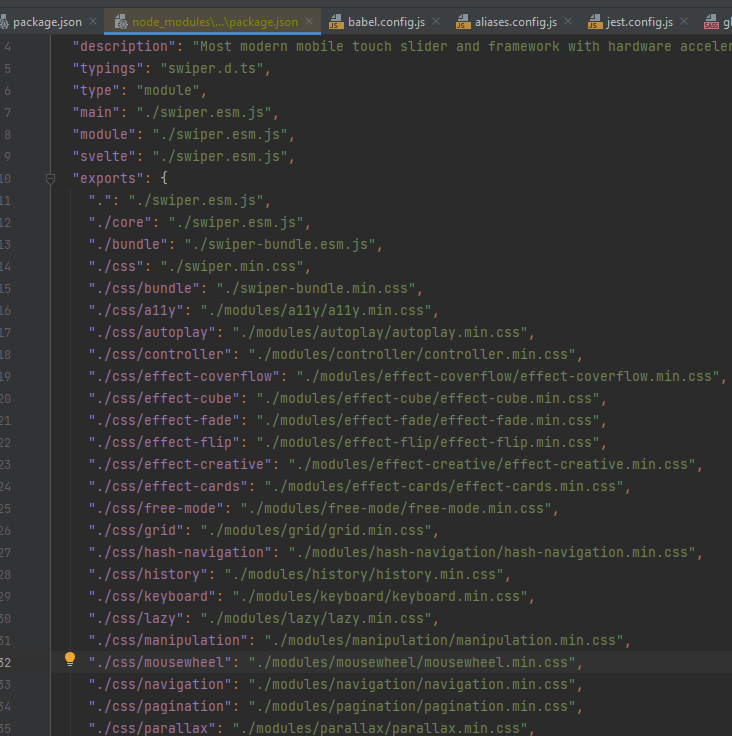 WebStorm 無法識別來自 npm 包匯出的 webpack css 匯入