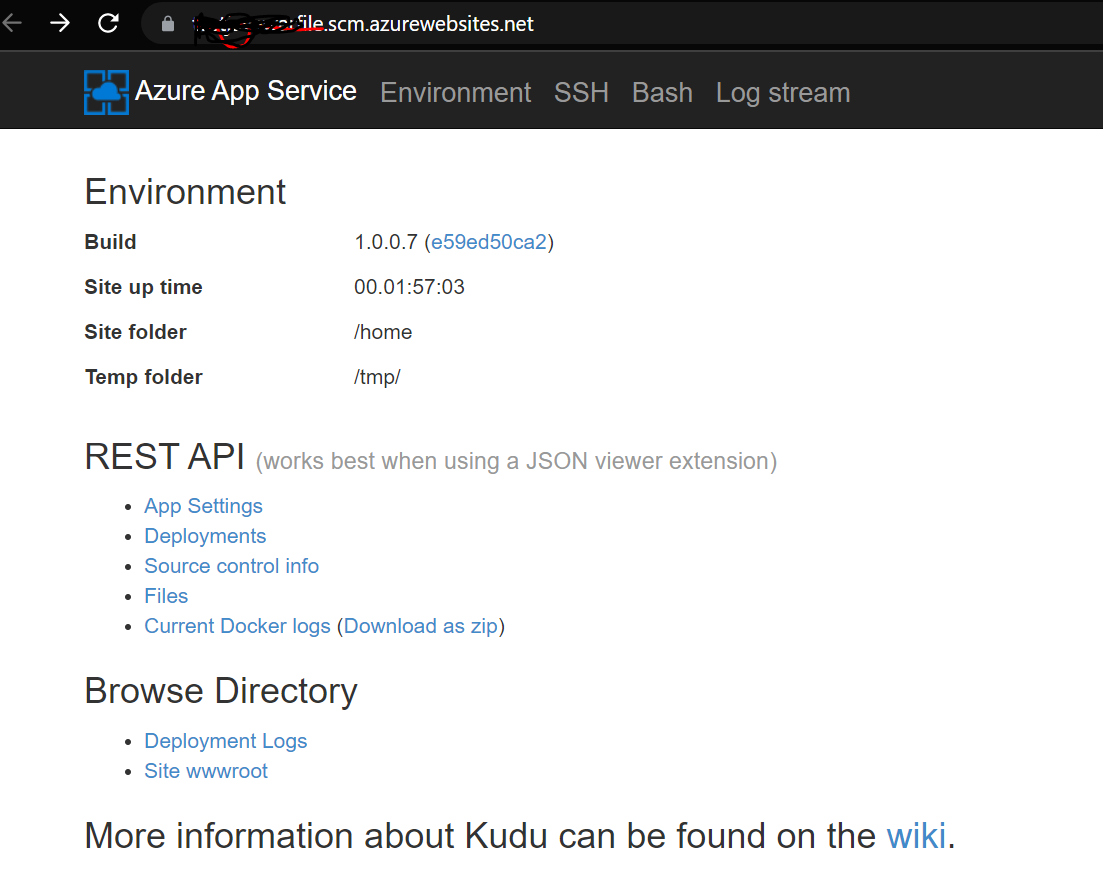 將戰爭檔案上傳到 Azure Web 應用程式,404 錯誤