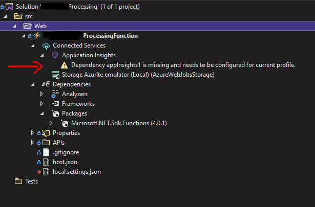 無法從 Nuget for Azure Function 應用安裝 ApplicationInsights