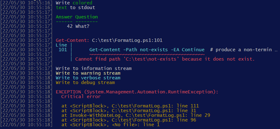 在 powershell 中運行命令時,如何為 stdout/stderr 上的所有輸出添加日期/時間?
