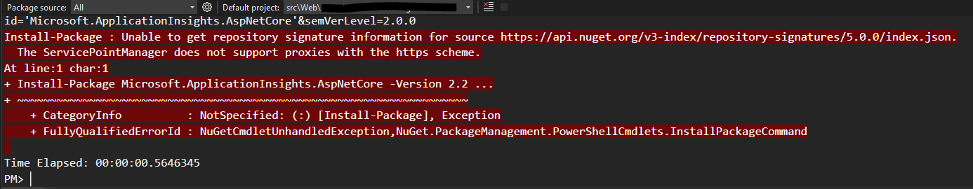 無法從 Nuget for Azure Function 應用安裝 ApplicationInsights