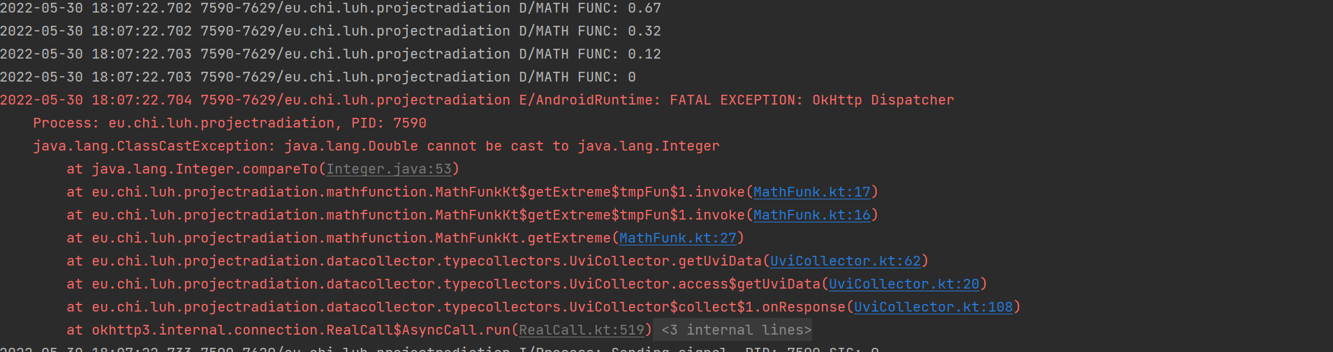 Kotlin 無緣無故地嘗試將 Double 轉換為 Int？