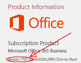 使用 MS-Access VBA 查找 OFFICE 365 Build 版本