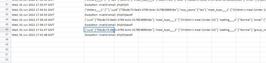 Google Sheets AppScript-doPost中的嵌套try catch-行為取決于呼叫方法?